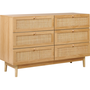Beliani Nivo Light Wood 6-Drawer Chest - Chest of Drawers Beliani Nivo Light Wood 6-Drawer Chest - Chest of Drawers