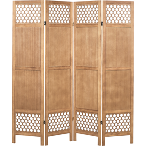 Beliani 4 Panel Room Divider CERTOSA Light Brown 163 cm 170 cm Beliani 4 Panel Room Divider CERTOSA Light Brown 163 cm 170 cm