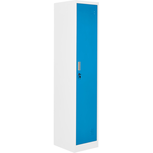 Beliani Single Door Storage Locker ATHLETE Metal White/ Blue Beliani Single Door Storage Locker ATHLETE Metal White/ Blue