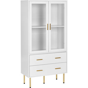 Beliani Glass Display Cabinet MILORA 80 cm White Beliani Glass Display Cabinet MILORA 80 cm White