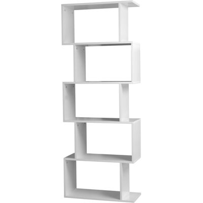 URBN Living - Wooden S-Shaped Display - White - 5 Tier - Bookcase URBN Living - Wooden S-Shaped Display - White - 5 Tier - Bookcase