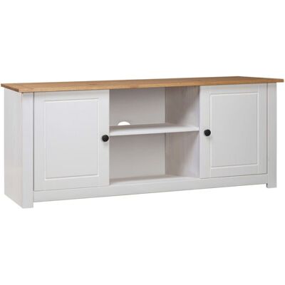 vidaXL Solid Pine Wood TV Cabinet White Panama Range Low Side board HiFi Stand vidaXL Solid Pine Wood TV Cabinet White Panama Range Low Side board HiFi Stand