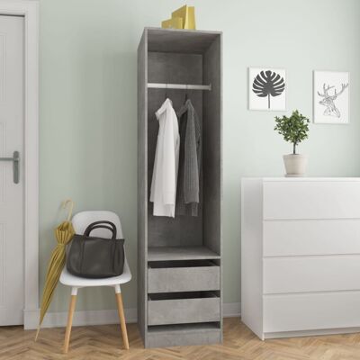vidaXL Wardrobe with Drawers Concrete Grey - Wardrobe vidaXL Wardrobe with Drawers Concrete Grey - Wardrobe