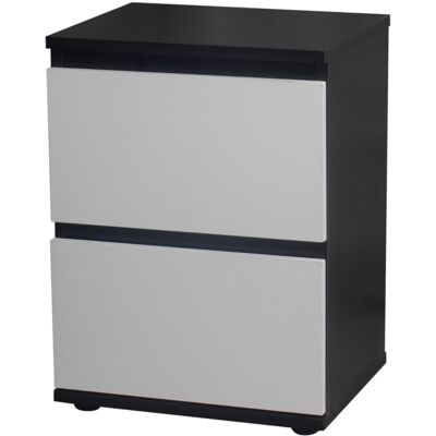 Skagen - 2-Drawer Wood Bedside Cabinet - Black carcass Skagen - 2-Drawer Wood Bedside Cabinet - Black carcass