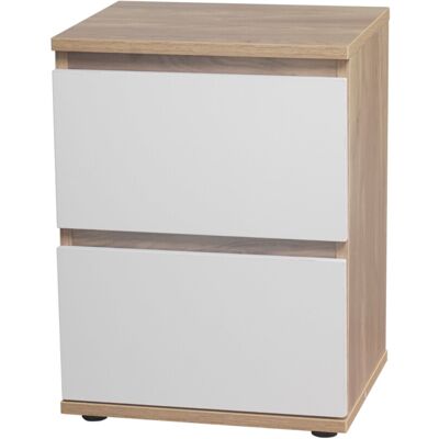 Skagen - Bedside Cabinet - Oak Carcass - White Drawers Skagen - Bedside Cabinet - Oak Carcass - White Drawers