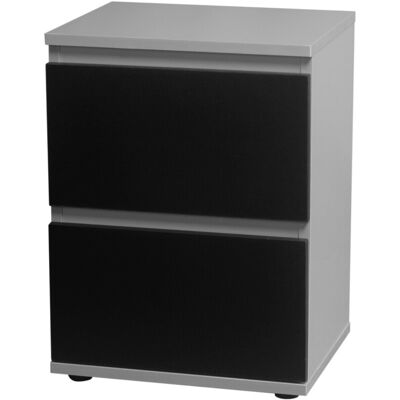 Skagen - 2 Drawer Bedside Table - Grey - Black - Bedside Table Skagen - 2 Drawer Bedside Table - Grey - Black - Bedside Table