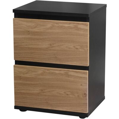 Skagen - 2-Drawer Bedside Cabinet - Black Carcass - Bedside Table Skagen - 2-Drawer Bedside Cabinet - Black Carcass - Bedside Table