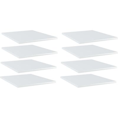 vidaXL White Gloss Bookshelf Boards - 8 pcs 40x50x1.5 cm - Bookshelf Boards vidaXL White Gloss Bookshelf Boards - 8 pcs 40x50x1.5 cm - Bookshelf Boards