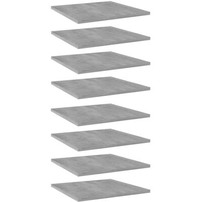 vidaXL 8x Bookshelf Boards Concrete Grey - Bookshelf Boards vidaXL 8x Bookshelf Boards Concrete Grey - Bookshelf Boards