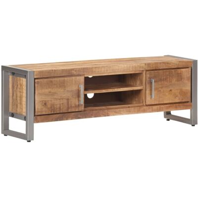 Vidaxl Mango Wood TV Stand - Industrial Style - 120x30x40 cm Vidaxl Mango Wood TV Stand - Industrial Style - 120x30x40 cm