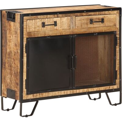 vidaXL Sideboard 80x31x71 cm Solid Mango Wood - Industrial Style Storage vidaXL Sideboard 80x31x71 cm Solid Mango Wood - Industrial Style Storage