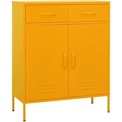 vidaXL Storage Cabinet Mustard Yellow Steel - Storage Cabinet vidaXL Storage Cabinet Mustard Yellow Steel - Storage Cabinet