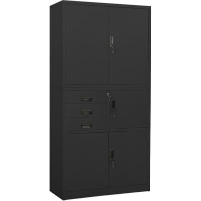 vidaXL Office Cabinet Anthracite Steel Furniture Filing File Storage Cabinet vidaXL Office Cabinet Anthracite Steel Furniture Filing File Storage Cabinet