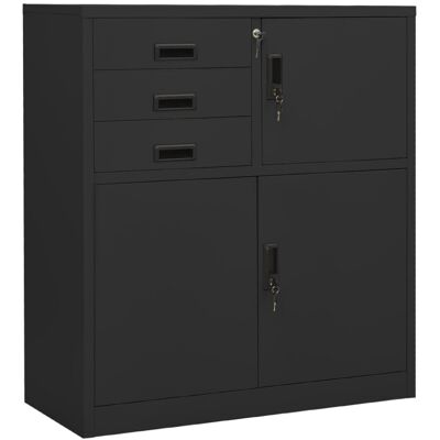 vidaXL Office Cabinet - Steel, Anthracite, 90x40x102 cm - Office Furniture vidaXL Office Cabinet - Steel, Anthracite, 90x40x102 cm - Office Furniture