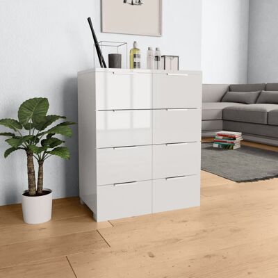 vidaXL Sideboard High Gloss White 8 Drawers - Sideboard vidaXL Sideboard High Gloss White 8 Drawers - Sideboard