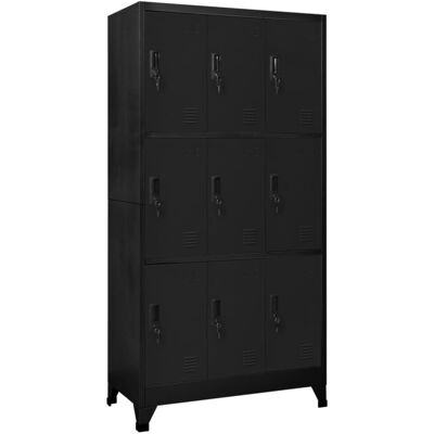 vidaXL Locker Steel Black 90x45x180 - Locker Cabinet vidaXL Locker Steel Black 90x45x180 - Locker Cabinet