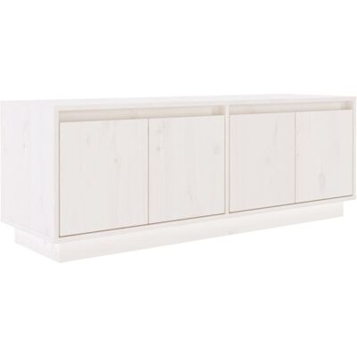 vidaXL Solid Wood Pine TV Cabinet - White - 110x34x40 cm vidaXL Solid Wood Pine TV Cabinet - White - 110x34x40 cm