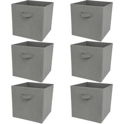 Charles Jacobs - 6 Cube White - Grey Drawers - Bookcase Charles Jacobs - 6 Cube White - Grey Drawers - Bookcase