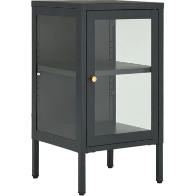 vidaXL - Anthracite Steel and Glass - 38x35x70 cm - Sideboard vidaXL - Anthracite Steel and Glass - 38x35x70 cm - Sideboard