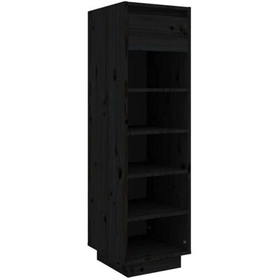 vidaXL Black Wooden Shoe Cabinet - Shoe Organizer & Rack vidaXL Black Wooden Shoe Cabinet - Shoe Organizer & Rack
