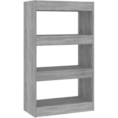vidaXL Grey Sonoma Book Cabinet - 60x30x103 cm Bookcase & Room Divider vidaXL Grey Sonoma Book Cabinet - 60x30x103 cm Bookcase & Room Divider