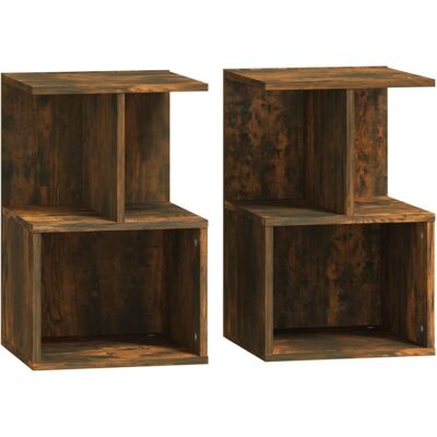 vidaXL Bedside Cabinet Smoked Oak - Bedside Cabinet vidaXL Bedside Cabinet Smoked Oak - Bedside Cabinet