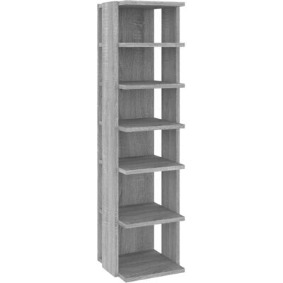 vidaXL Grey Sonoma 27.5x27x102 cm Engineered Wood Shoe Rack - Shoe Storage vidaXL Grey Sonoma 27.5x27x102 cm Engineered Wood Shoe Rack - Shoe Storage