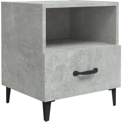 vidaXL Nova - Modern Nightstand with Drawer and Metal Legs - Concrete Grey vidaXL Nova - Modern Nightstand with Drawer and Metal Legs - Concrete Grey