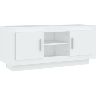 Nnevl White TV Cabinet - Modern 102x35x45 cm - TV Cabinet Nnevl White TV Cabinet - Modern 102x35x45 cm - TV Cabinet