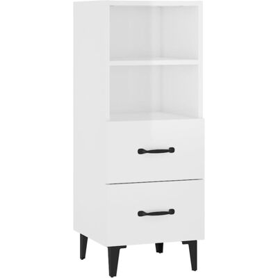 vidaXL White High Gloss Engineered Wood Sideboard - Sideboard vidaXL White High Gloss Engineered Wood Sideboard - Sideboard