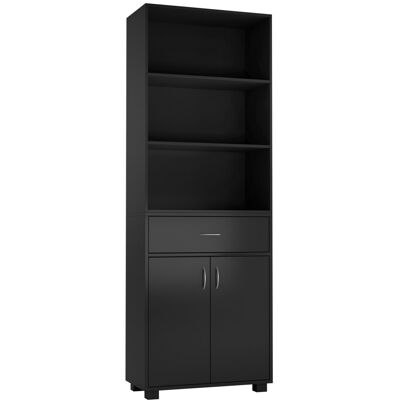 URBN Living - 5-Tier Wooden Display - Black - Drawer - Bookcase URBN Living - 5-Tier Wooden Display - Black - Drawer - Bookcase