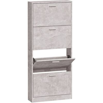 VidaXL Concrete Grey Shoe Cabinet 59x17x150 cm - Modern Storage Furniture VidaXL Concrete Grey Shoe Cabinet 59x17x150 cm - Modern Storage Furniture
