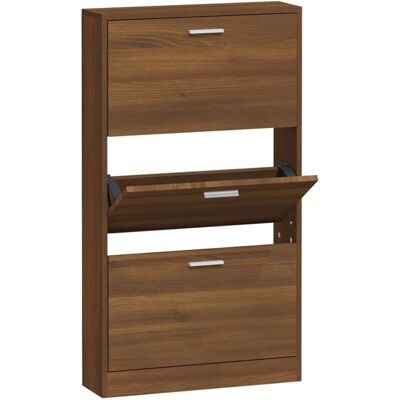 vidaXL Brown Oak Shoe Cabinet 59x17x108 cm - Shoe Cabinet vidaXL Brown Oak Shoe Cabinet 59x17x108 cm - Shoe Cabinet