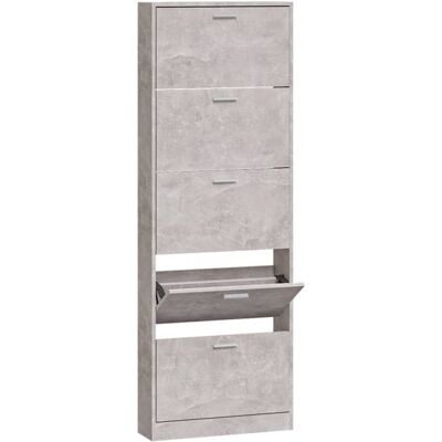 vidaXL Concrete Grey Shoe Cabinet 59x17x169 cm - Shoe Cabinet vidaXL Concrete Grey Shoe Cabinet 59x17x169 cm - Shoe Cabinet
