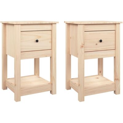 vidaXL Bedside Cabinet - Rustic Pine Nightstand - Bedside Cabinet vidaXL Bedside Cabinet - Rustic Pine Nightstand - Bedside Cabinet