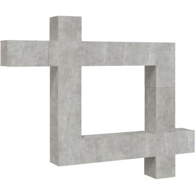 vidaXL 9 Piece Concrete Grey TV Cabinet Set - TV Furniture vidaXL 9 Piece Concrete Grey TV Cabinet Set - TV Furniture