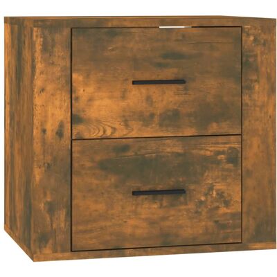 vidaXL Wall-mounted Bedside Cabinet Smoked Oak - Bedside Table vidaXL Wall-mounted Bedside Cabinet Smoked Oak - Bedside Table