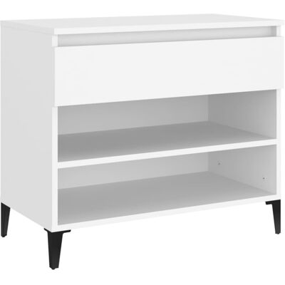 vidaXL White Engineered Wood Shoe Cabinet - Shoe Storage Solution vidaXL White Engineered Wood Shoe Cabinet - Shoe Storage Solution