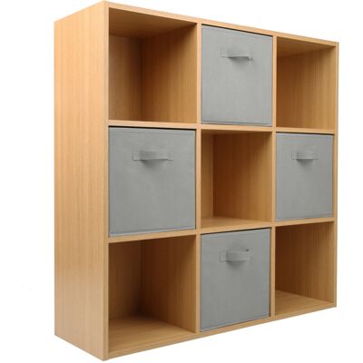 Charles Jacobs - Oak 9 Cube Open Book Shelf - Grey - Oak - Bookcase Charles Jacobs - Oak 9 Cube Open Book Shelf - Grey - Oak - Bookcase