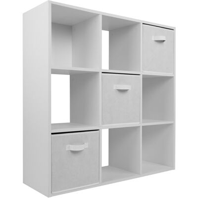 Charles Jacobs 9 Cube Open Book Shelf - White - 3-Drawer - Book Shelf Charles Jacobs 9 Cube Open Book Shelf - White - 3-Drawer - Book Shelf
