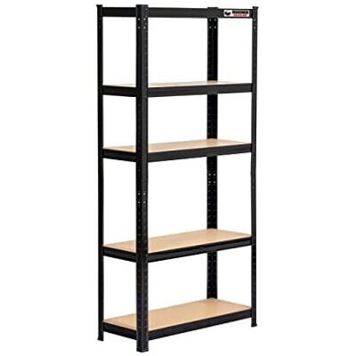 Rhino - 5 Tier HeavyDuty - Black - 150x75x30cm - Shelves Rhino - 5 Tier HeavyDuty - Black - 150x75x30cm - Shelves