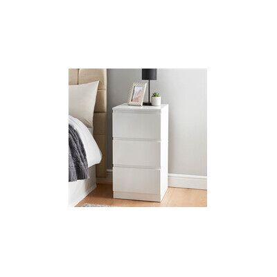 Spot On Dealz - 3-Drawer High Gloss - White - Nightstand Spot On Dealz - 3-Drawer High Gloss - White - Nightstand