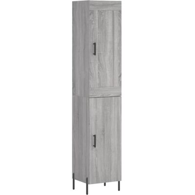 vidaXL Grey Sonoma 34.5x34x180 cm Storage Cabinet vidaXL Grey Sonoma 34.5x34x180 cm Storage Cabinet