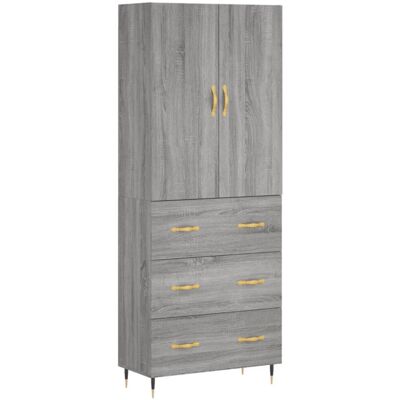vidaXL Grey Sonoma 69.5x34x180 cm Storage Cabinet - Highboard vidaXL Grey Sonoma 69.5x34x180 cm Storage Cabinet - Highboard