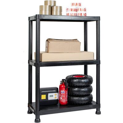 Gr8 Home - Shelving Unit - Black - Plastic - 3 Tier Gr8 Home - Shelving Unit - Black - Plastic - 3 Tier