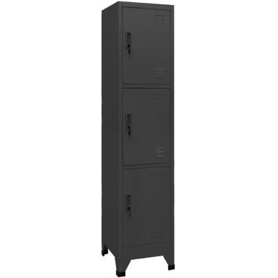 vidaXL Locker Cabinet Anthracite Steel Storage Office Furniture vidaXL Locker Cabinet Anthracite Steel Storage Office Furniture