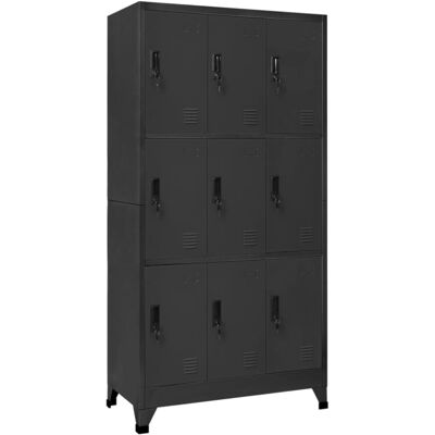 vidaXL Locker Cabinet Anthracite Steel Office Storage - Locker vidaXL Locker Cabinet Anthracite Steel Office Storage - Locker
