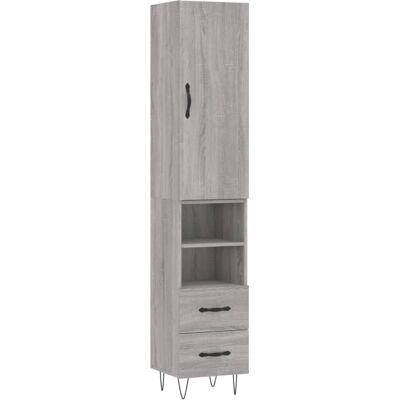 VidaXL Grey Sonoma 34.5x34x180 cm Storage Cabinet - Highboard VidaXL Grey Sonoma 34.5x34x180 cm Storage Cabinet - Highboard