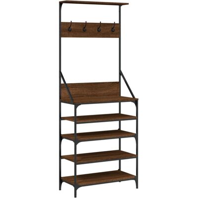 vidaXL Clothes Rack with Shoe Storage Brown Oak - Clothes Rack with Shoe Storage vidaXL Clothes Rack with Shoe Storage Brown Oak - Clothes Rack with Shoe Storage
