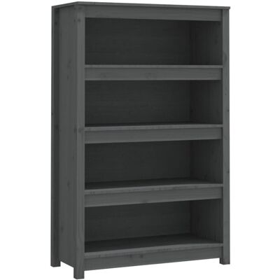 vidaXL Solid Wood Pine Book Cabinet - Grey - 80x35x126 cm - Book Cabinet vidaXL Solid Wood Pine Book Cabinet - Grey - 80x35x126 cm - Book Cabinet